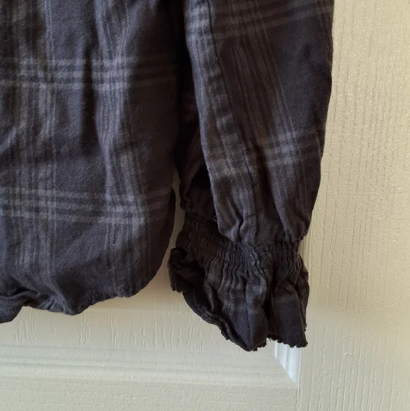 Faherty Womens‎ Black Plaid Long Sleeve Harper Blouse Button Up Shirt Top XS - Picture 9 of 13